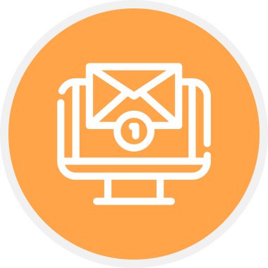 Proje Satırı Çemberi Basit Simge, Vektör İllüstrasyonu