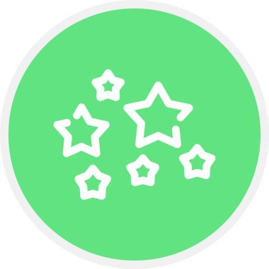 Stars Line Circle Basit Simge, Vektör İllüstrasyonu