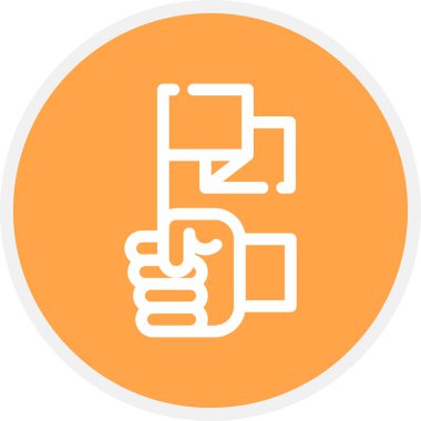 Bağımsızlık Satırı Çemberi Basit Simge, Vektör İllüstrasyonu