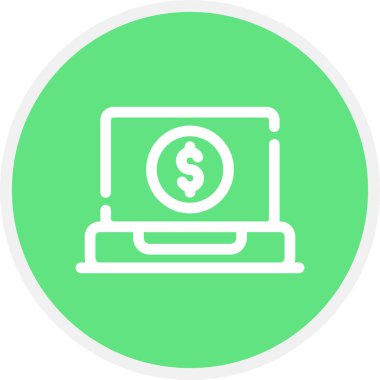 Çevrimiçi Sürüm Satırı Çemberi Basit Simge, Vektör İllüstrasyonu