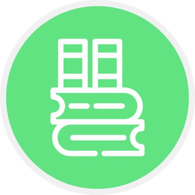 Kitap Satırı Çemberi Basit Simge, Vektör İllüstrasyonu