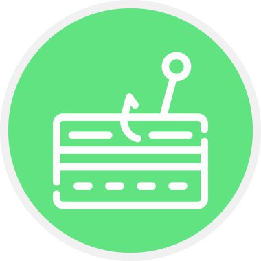 Banka Dolandırıcılık Hattı Çemberi Basit Simge, Vektör İllüstrasyonu