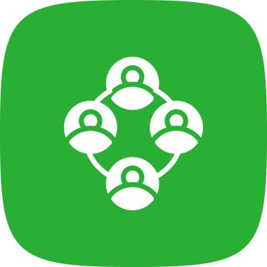 İnsanlarla Ağ Basit Simge, Vektör İllüstrasyonu