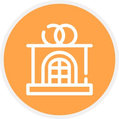 Nikah Hattının Çemberi Basit Simge, Vektör İllüstrasyonu