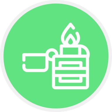 Zippo Çizgisi Çemberi Basit Simge, Vektör İllüstrasyonu