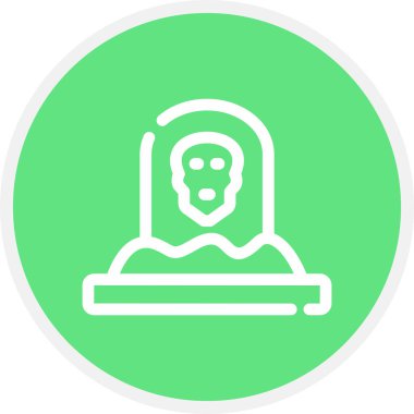 Grave Line Circle Basit Simge, Vektör İllüstrasyonu