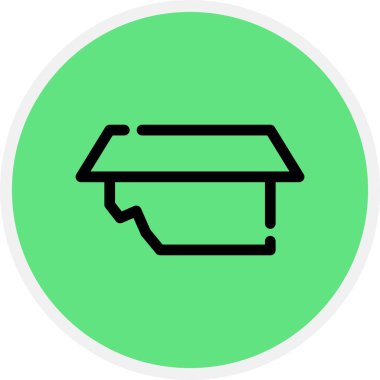 Karton Kutu Satırı Çemberi Basit Simge, Vektör Resimleri