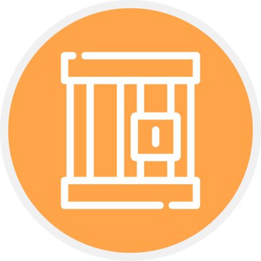 Hapishane Hattının Çemberi Basit Simge, Vektör İllüstrasyonu