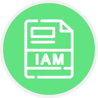 IAM Satır Çemberi Basit Simge, Vektör İllüstrasyonu