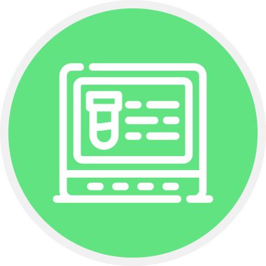 Kimya Çizgisi Çemberi Basit Simge, Vektör İllüstrasyonu