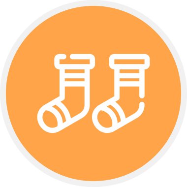 Bebek Çorabı Çizgisi Çemberi Basit Simge, Vektör İllüstrasyonu