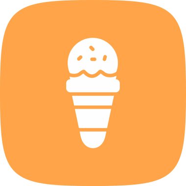 Dondurma Konisi Basit Simge, Vektör İllüstrasyonu