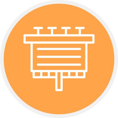 Billboard Satırı Çemberi Basit Simge, Vektör İllüstrasyonu