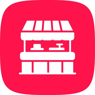 Sokak Dükkanı Basit Simge, Vektör İllüstrasyonu