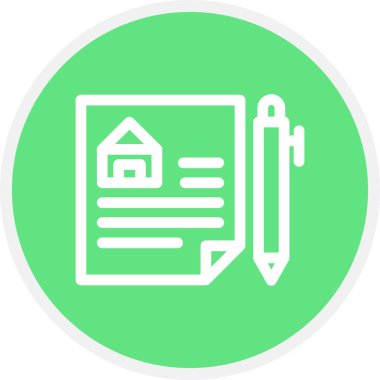 Sözleşmeli Satır Çemberi Basit Simge, Vektör İllüstrasyonu