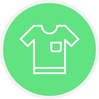 Kumaş Çizgisi Çemberi Basit Simge, Vektör İllüstrasyonu