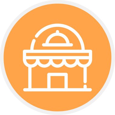 Restoran Hattı Çemberi Basit Simge, Vektör Resimleri