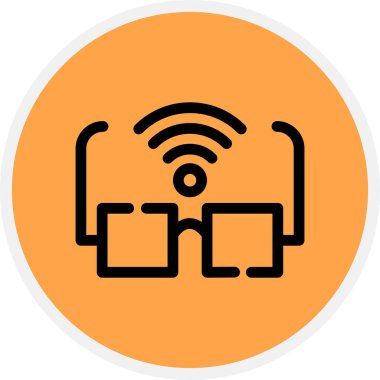 Akıllı Gözlük Çizgisi Çemberi Basit Simge, Vektör Resimleri