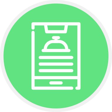 Gıda Siparişi Çizgisi Çemberi Basit Simge, Vektör İllüstrasyonu