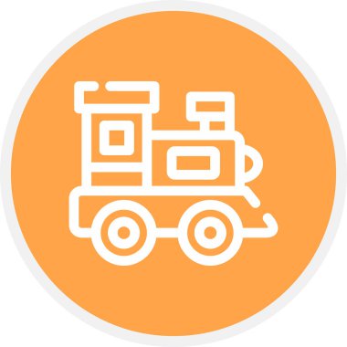 Oyuncak Tren Çizgisi Çemberi Basit Simge, Vektör Resimleri