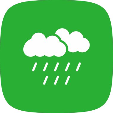 Yağmurlu Gün Simgesi, Vektör İllüstrasyonu