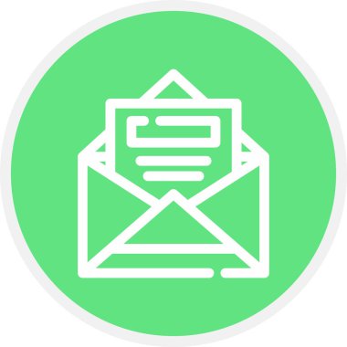 Emai Satır Çemberini Aç Basit Simge, Vektör Resimleri