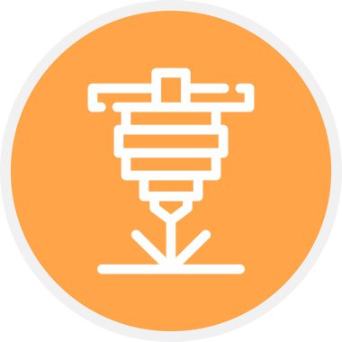 Lazer Kesme Çizgisi Çemberi Basit Simge, Vektör Resimleri