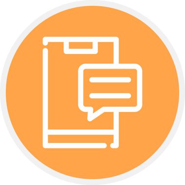 Sohbet Hattı Çemberi Basit Simge, Vektör İllüstrasyonu