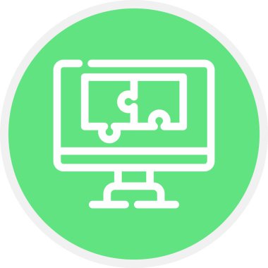 Bulmaca Satırı Çemberi Basit Simge, Vektör Resimleri