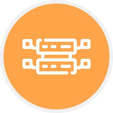 Veritabanı Satır Çemberi Basit Simge, Vektör İllüstrasyonu