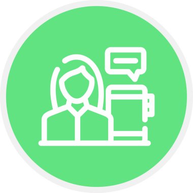 Dijital Yerli Kadın Çizgisi Çemberi Basit Simge, Vektör Resimleri