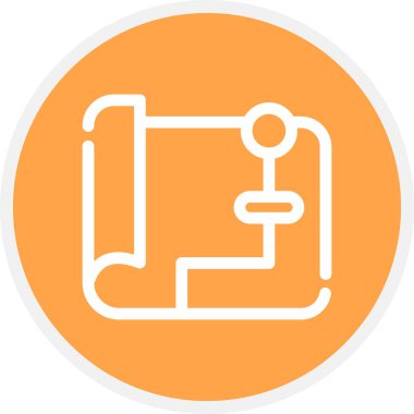 Harita İşaretleyici Satırı Çemberi Basit Simge, Vektör Resimleri