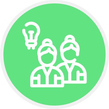 Yönetim Öğrenme Satırı Çemberi Basit Simge, Vektör Resimleri