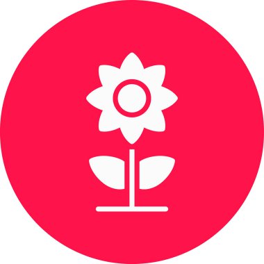 Çiçek. Web simgesi basit illüstrasyon