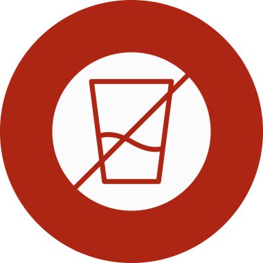 Alkolsüz içecek Simgesi Yok, Vektör İllüzyonu