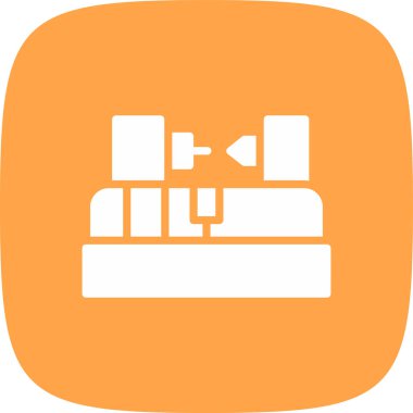 Torna Makinesi Basit Simgesi, Vektör İllüstrasyonu