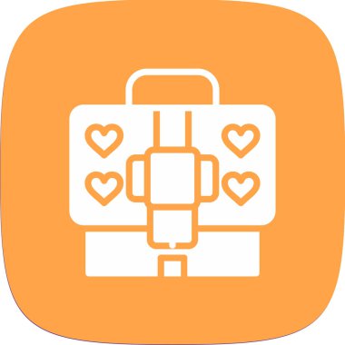 bavul basit simgesi, vektör illüstrasyonu