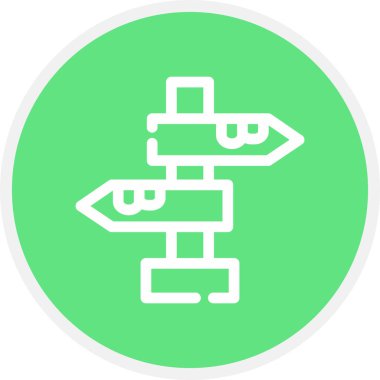 Sokak İşaret Çizgisi Çemberi Basit Simge, Vektör İllüstrasyonu