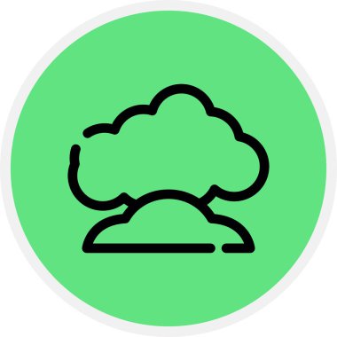 Duman Hattı Çemberi Basit Simge, Vektör Resimleri