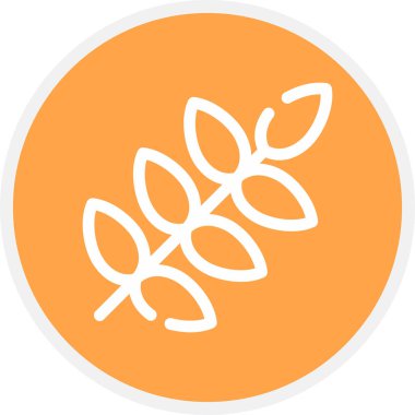 Buğday Çizgisi Çemberi Basit Simge, Vektör İllüstrasyonu