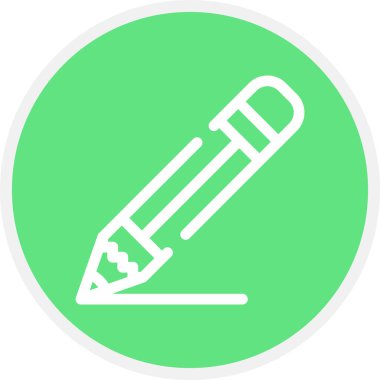 Kalem Satırı Çemberi Basit Simge, Vektör İllüstrasyonu