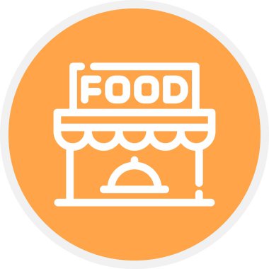 Restoran Hattı Çemberi Basit Simge, Vektör Resimleri