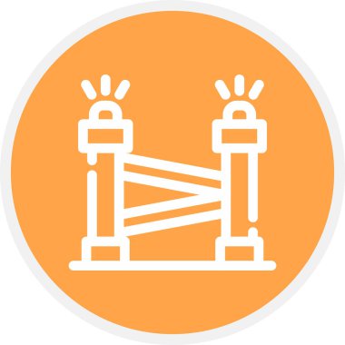 Polis Hattı Çemberi Basit Simge, Vektör İllüstrasyonu