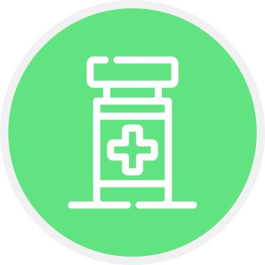 İlaç Hattı Çemberi Basit Simge, Vektör İllüzyonu