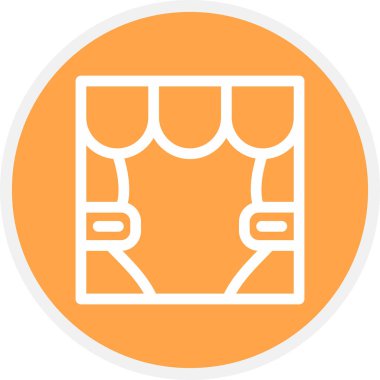 Sahne Çizgisi Çemberi Basit Simge, Vektör İllüstrasyonu