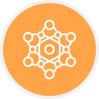 Atom Satırı Çemberi Basit Simge, Vektör İllüstrasyonu