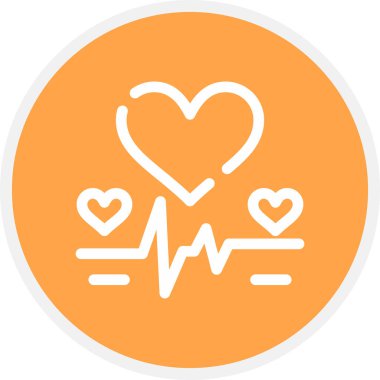 Nabız Çizgisi Çemberi Basit Simge, Vektör İllüstrasyonu