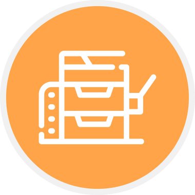 Makine Satırı Çemberi Basit Simge, Vektör Resmini Kopyala