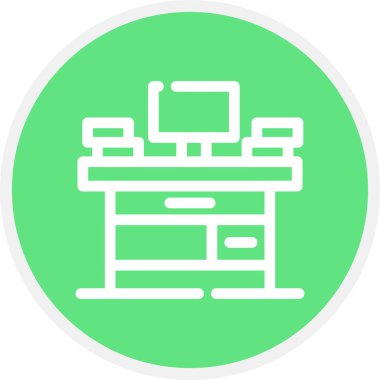 Masa Satırı Çemberi Basit Simge, Vektör İllüstrasyonu