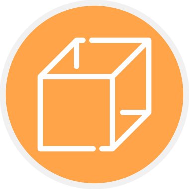 Küp Satırı Çemberi Basit Simge, Vektör İllüstrasyonu